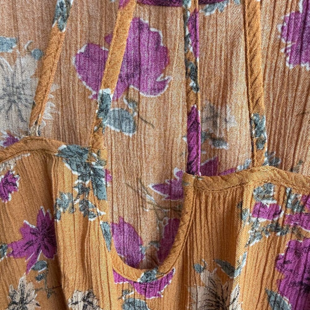 EUC Floral Mustard Mini Dress - Picture 5 of 7
